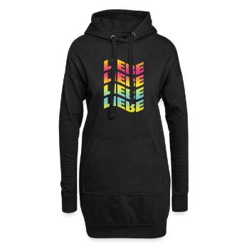 Liebe love love amour t-shirt t-shirt - Hoodie Dress - black - Front