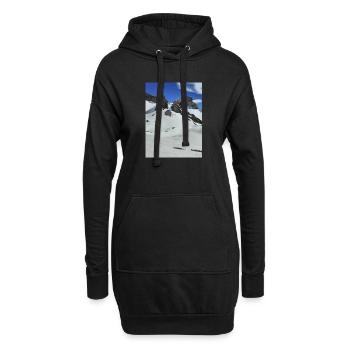 Lac Lauzon en hiver - Sweat-shirt à capuche long Femme - noir - Devant