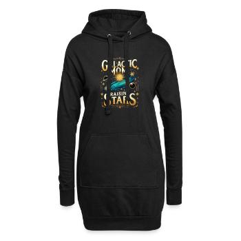 Galaktische Mutter, die Sterne aufzieht - Hoodie-Kleid - Schwarz - Vorne