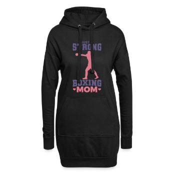 Juste une maman boxeuse forte - Sweat-shirt à capuche long Femme - noir - Devant