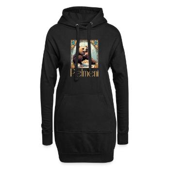 Ours Pelmeni Cadeau Russe - Sweat-shirt à capuche long Femme - noir - Devant