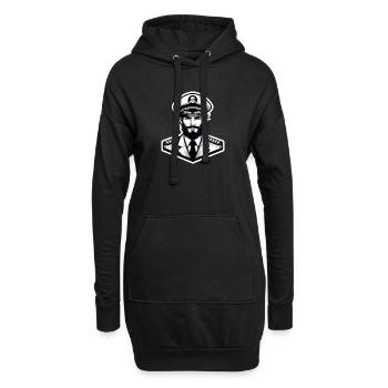 Autocollant Capitaine - Sweat-shirt à capuche long Femme - noir - Devant