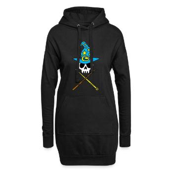 Crâne de magicien - Sweat-shirt à capuche long Femme - noir - Devant
