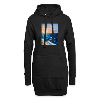 Peinture de l’aube sur les mers orageuses - Sweat-shirt à capuche long Femme - noir - Devant