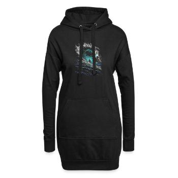 Surfeur - Sweat-shirt à capuche long Femme - noir - Devant