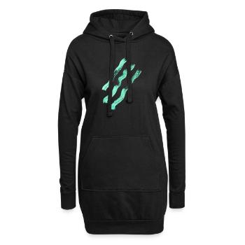 Abstrakte Linien - Minimalismus - Hoodie-Kleid - Schwarz - Vorne