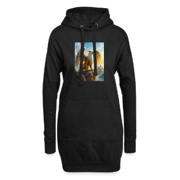 Griffon plongeur, corps de lion, ailes d'aigle, chasse - Sweat-shirt à capuche long Femme - noir - Devant