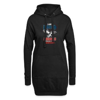 Stolzes amerikanisches Design mit Adler - Hoodie-Kleid - Schwarz - Vorne