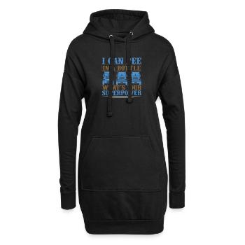 Starkes Superpower Truck Motiv - Hoodie-Kleid - Schwarz - Vorne