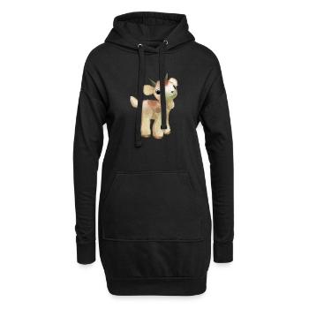 Zwergziege - Hoodie-Kleid - Schwarz - Vorne