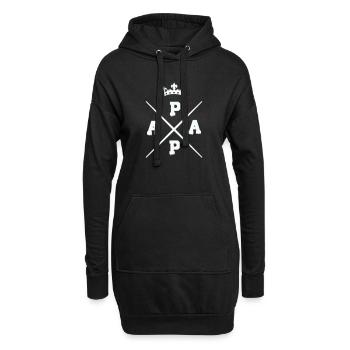 Kreuzendes Papa krone Logo - Hoodie-Kleid - Schwarz - Vorne