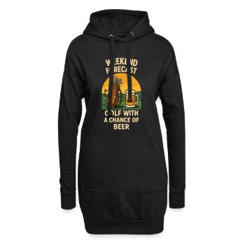 Prévisions du week-end Golf avec une chance de bière - Sweat-shirt à capuche long Femme - noir - Devant