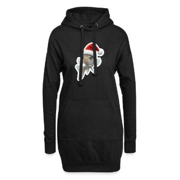 Salutations de Noël Poisson Guppy Bouillonnant - Sweat-shirt à capuche long Femme - noir - Devant