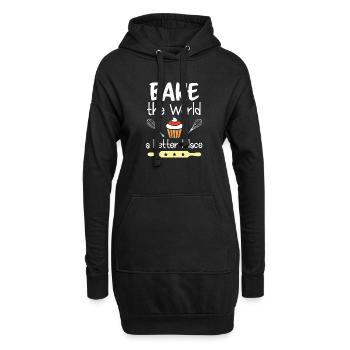 Cuisinez le monde pour un endroit meilleur - Sweat-shirt à capuche long Femme - noir - Devant