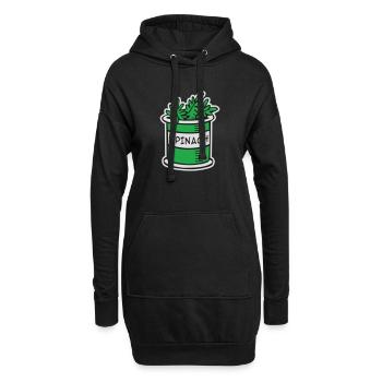Épinards - Sweat-shirt à capuche long Femme - noir - Devant