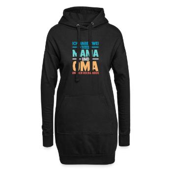 J’ai deux titres : Maman et Mamie - Sweat-shirt à capuche long Femme - noir - Devant