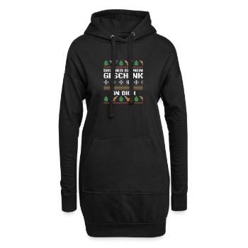 Weihnachtsmann Weihnachtsfest Ugly Christmas - Hoodie-Kleid - Schwarz - Vorne