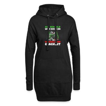 Père Noël tracteur Noël fête de Noël agriculteur construction - Sweat-shirt à capuche long Femme - noir - Devant