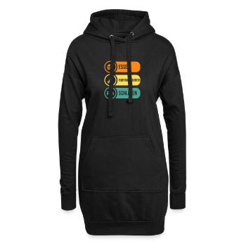 Vélo VTT - Sweat-shirt à capuche long Femme - noir - Devant