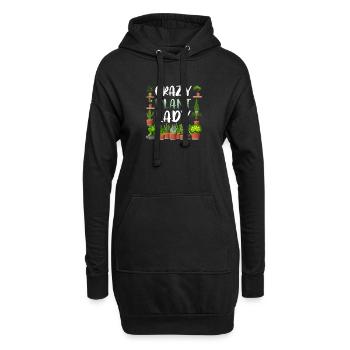 Dame aux plantes folle - Sweat-shirt à capuche long Femme - noir - Devant
