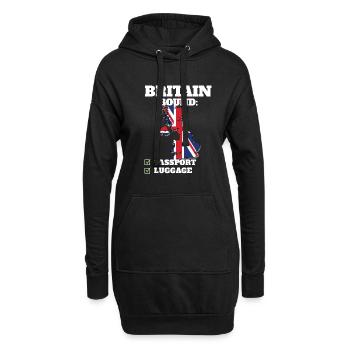Voyage à destination de la Grande-Bretagne Drapeau britannique - Sweat-shirt à capuche long Femme - noir - Devant
