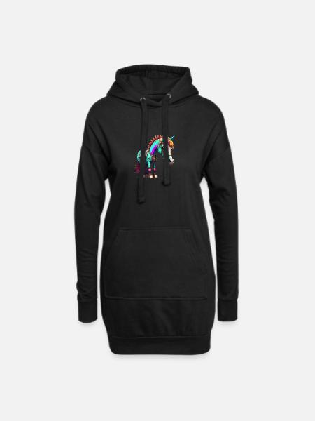 Robot Horse - Hoodie Dress - black