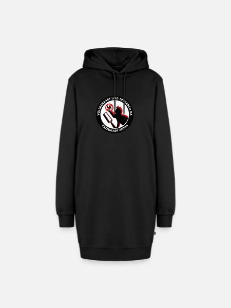 Vollgehaart und trotzdem da: KATZENLADY ANTIFA - Hoodie-Kleid - Schwarz