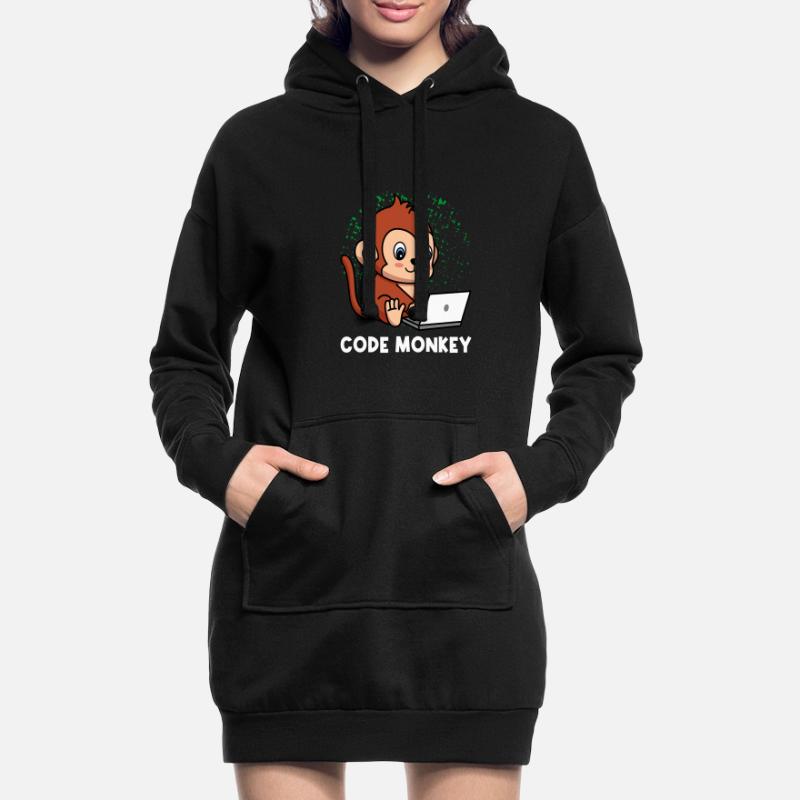 Code Monkey Programming Coder Computer Geek Develo Hoodie-Kleid
