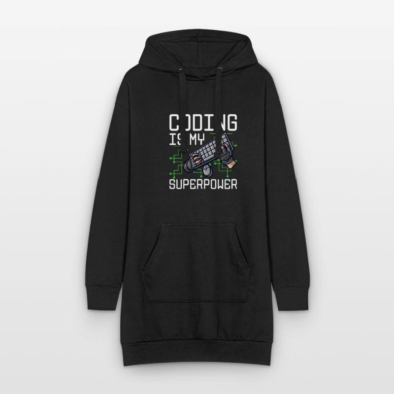 Coding Is My Superpower Programming Coder Computer Hoodie-Kleid