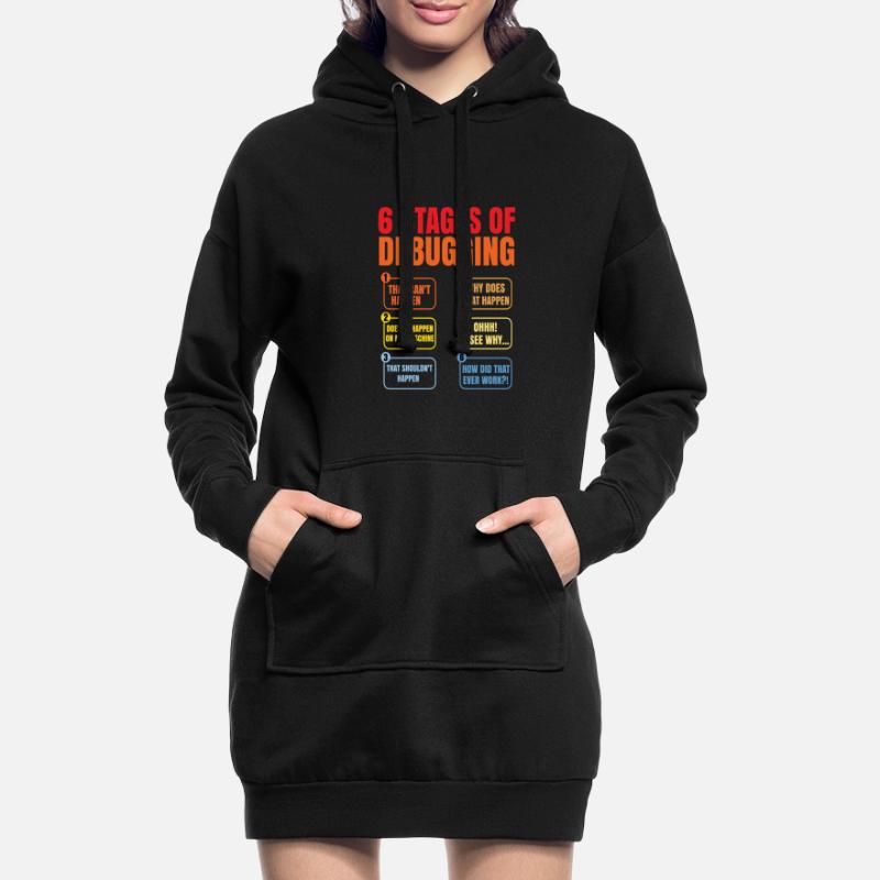 6 Stages Of Debugging Coder Programmer Software De Hoodie-Kleid