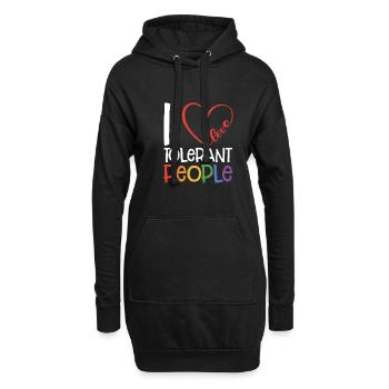 I Love Tolerant People Bisexual Gay Pansexual Rain - Hoodie-Kleid - Schwarz - Vorne