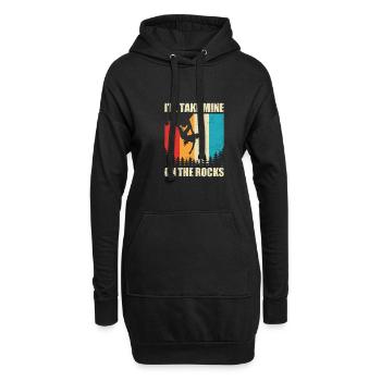 I'll Take Mine On The Rocks Bouldering Boulder Cli - Hoodie-Kleid - Schwarz - Vorne