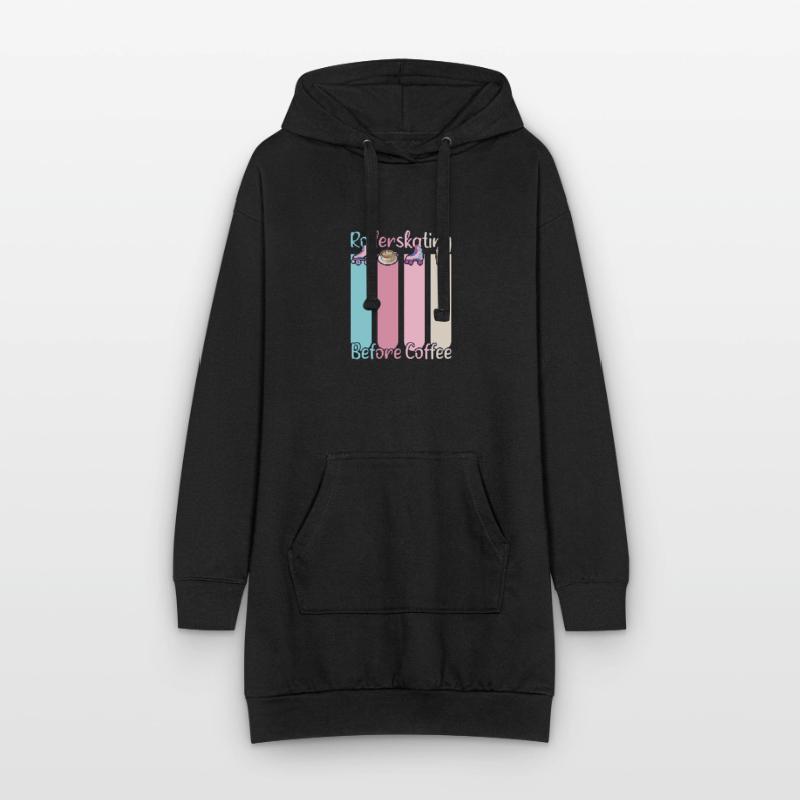 Rollerskater Party Rollerskating Before Coffee Hoodie-Kleid