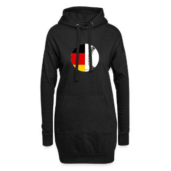 Baseballspieler Deutsche Flagge Baseball - Hoodie-Kleid - Schwarz - Vorne