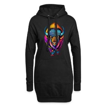 Bison - Hoodie-Kleid - Schwarz - Vorne