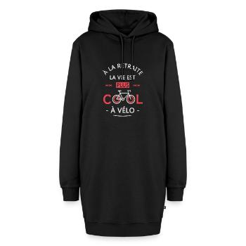 retraite la vie est plus cool à vélo cadeau Vélo - Sweat-shirt à capuche long Femme - noir - Devant