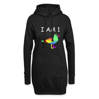 Bunter Vogel - Hoodie-Kleid - Schwarz - Vorne