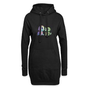 Fusion de tortues extraterrestres vertes - Sweat-shirt à capuche long Femme - noir - Devant