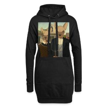 Die Franzosen Amerikaner - Hoodie-Kleid - Schwarz - Vorne
