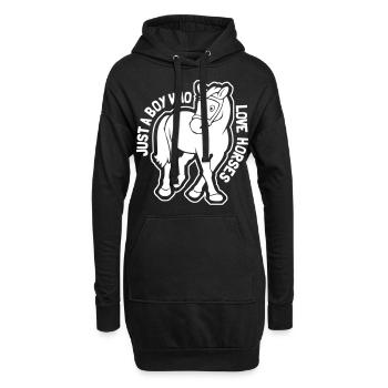 Just A Boy Who Love Horses Gift Reiter Geschenk - Hoodie-Kleid - Schwarz - Vorne