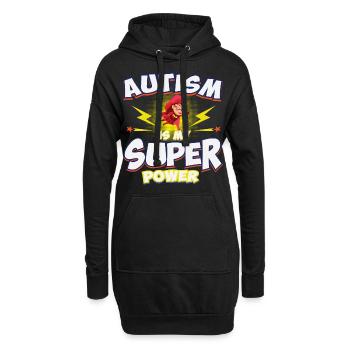 Autisme Super-héros aidants parents enfants cadeau - Sweat-shirt à capuche long Femme - noir - Devant