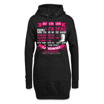 Landwirtschaft Traktor Geschenk Landwirt Frau - Hoodie-Kleid - Schwarz - Vorne
