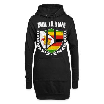 Drapeau du Zimbabwe Zimbabwe Harare Chewa cadeau - Sweat-shirt à capuche long Femme - noir - Devant