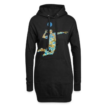 volleyballer e 243 - Sweat-shirt à capuche long Femme - noir - Devant