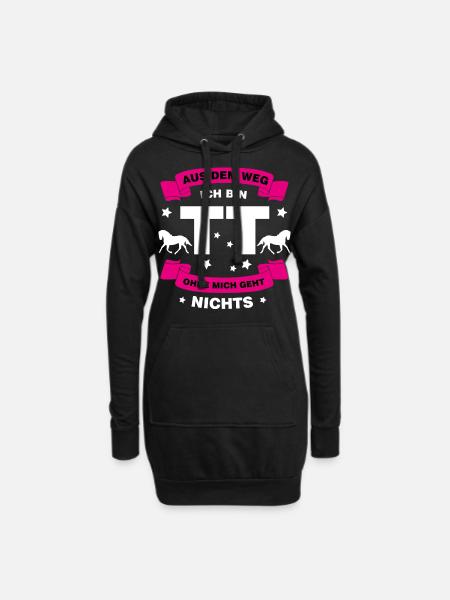 Aus dem Weg ich bin Turniertrottel - Hoodie-Kleid - Schwarz