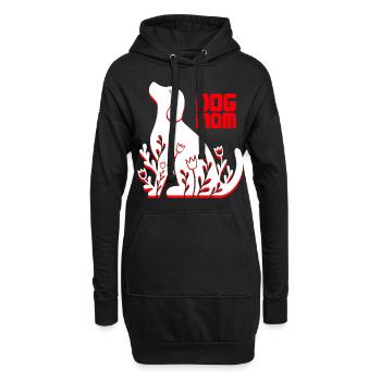 Chien maman - Sweat-shirt à capuche long Femme - noir - Devant