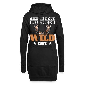Jäger Jagen Alles ist gut solange du Wild isst - Hoodie-Kleid - Schwarz - Vorne