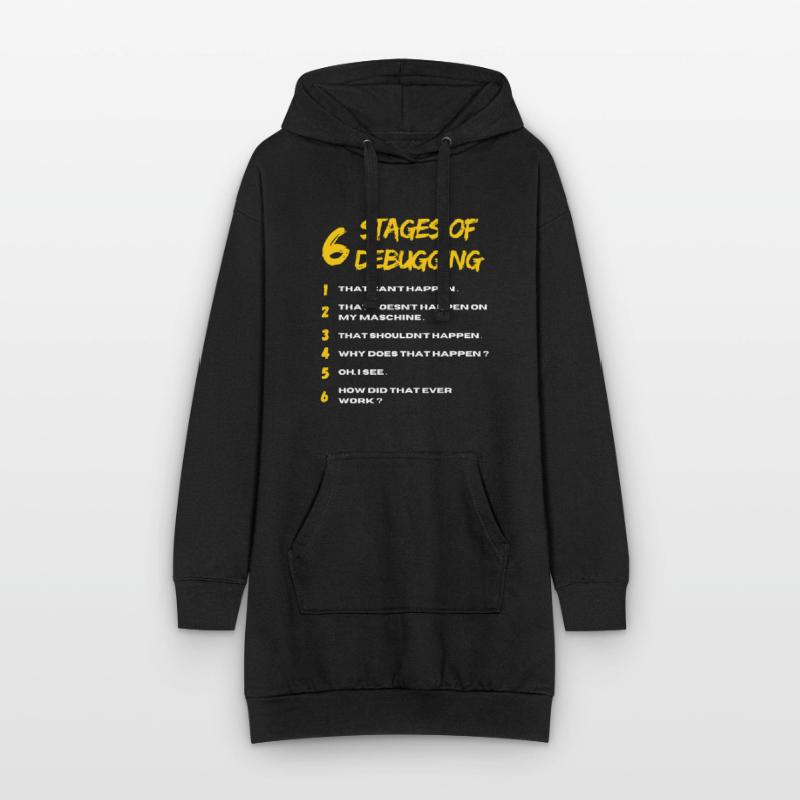 6 Stages of Debugging Bug Coding Computer Programm Hoodie-Kleid