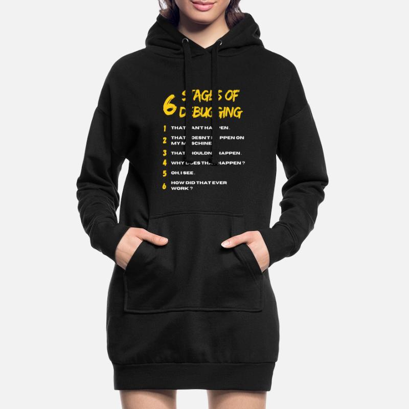 6 Stages of Debugging Bug Coding Computer Programm Hoodie-Kleid
