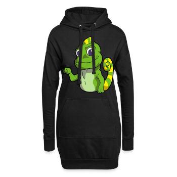 Chameleon Liebhaber | Reptilien Haustiere Geschenk - Hoodie-Kleid - Schwarz - Vorne